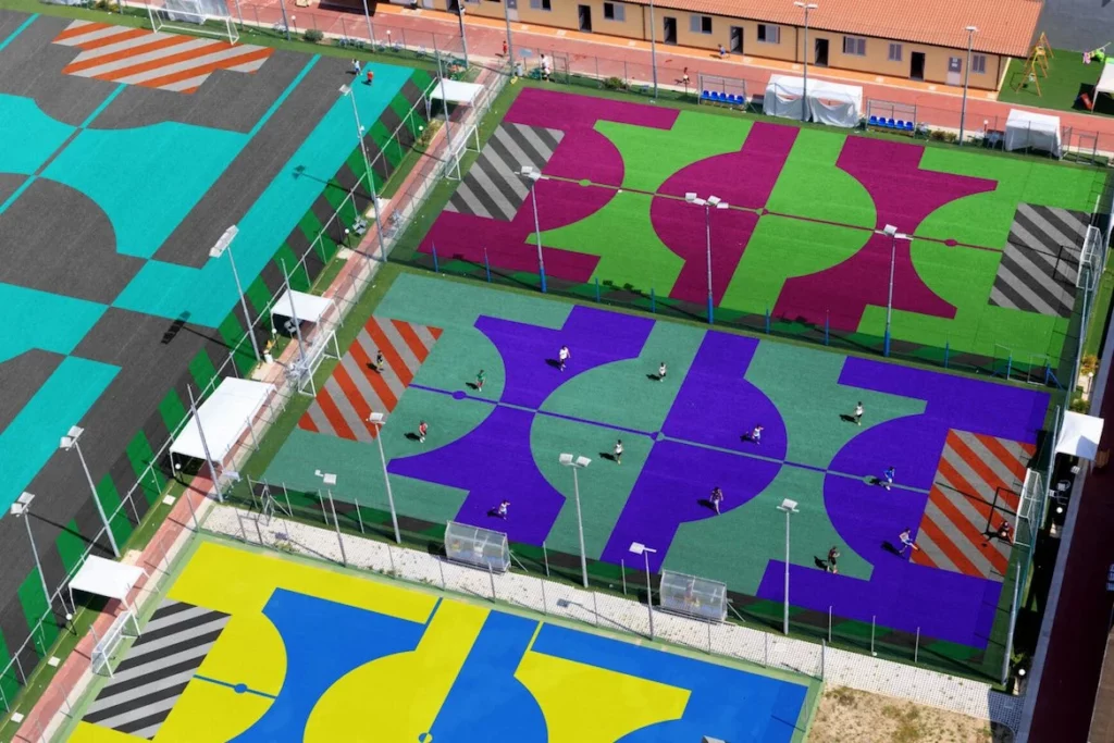 Nike restores life in 20,000 old sneakers by turning them into a basketball court